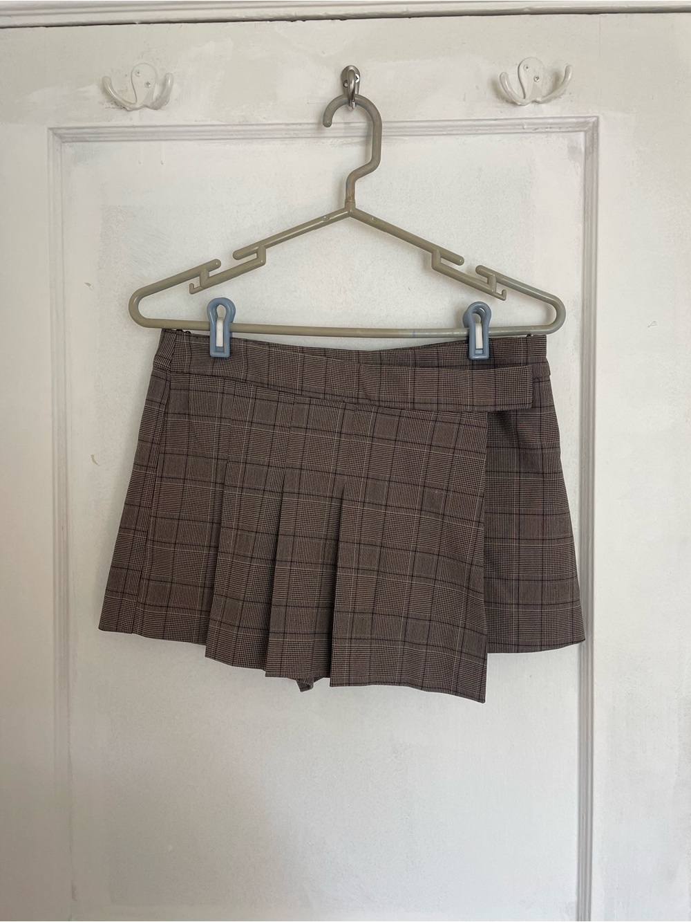 Zara Brown Plaid Mini Skort